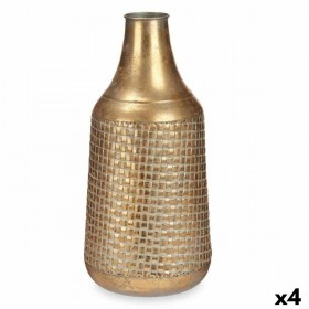 Vaso Dorato Metallo 21 x 44 x 21 cm (4 Unità) Con rilievo