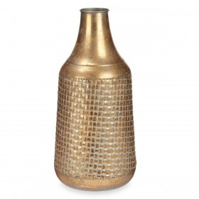 Vaso Dorato Metallo 21 x 44 x 21 cm (4 Unità) Con rilievo