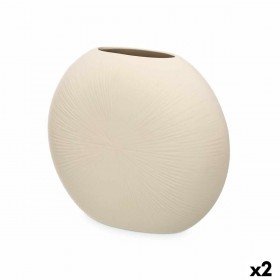 Vaso Beige Ceramica 36 x 34 x 16 cm (2 Unità) Circolare