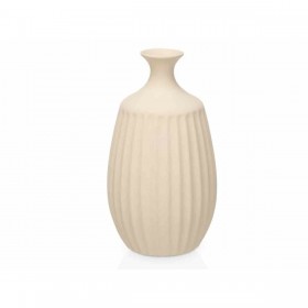 Vaso Beige Ceramica 21 x 39 x 21 cm (2 Unità) Righe