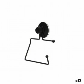 Portarotolo di Carta Igienica Nero Acciaio ABS 12 x 14 x 3,5 cm (12 Unità)