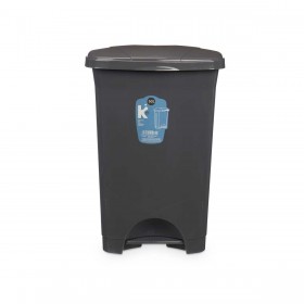 Cestino a pedale Antracite Plastica 50 L (3 Unità)