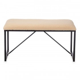 Panca Beige Metallo Stoffa 81 x 42 x 38 cm