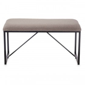 Panca Marrone Metallo Stoffa 81 x 42 x 38 cm