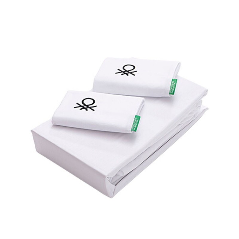 Set di Lenzuola Benetton Bianco 4 Pezzi