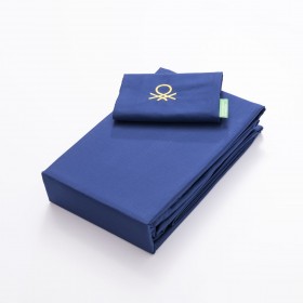 Set di Lenzuola Benetton Azzurro Individuale 3 Pezzi