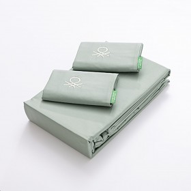 Set di Lenzuola Benetton Verde 4 Pezzi