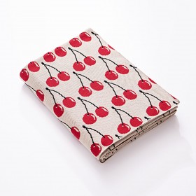 Coperta Benetton Rosso Beige Ciliegie 140 x 190 cm Acrilico