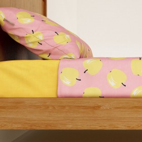 Set di Lenzuola Benetton Giallo Rosa Standard Mela 4 Pezzi