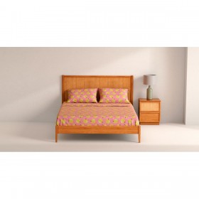 Set di Lenzuola Benetton Giallo Rosa Standard Mela 4 Pezzi