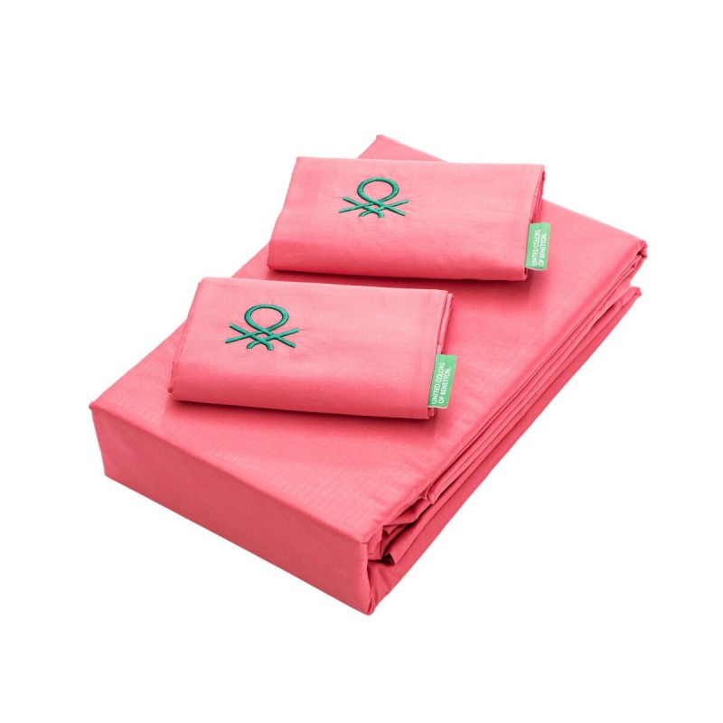 Set di Lenzuola Benetton Rosa 4 Pezzi