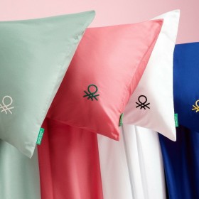 Set di Lenzuola Benetton Rosa 4 Pezzi