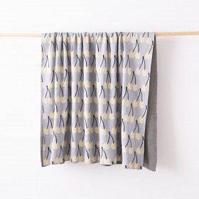 Coperta Benetton Giallo Azzurro Ciliegie 140 x 190 cm Acrilico