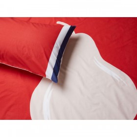 Set di Lenzuola Benetton Rosso Pera 4 Pezzi