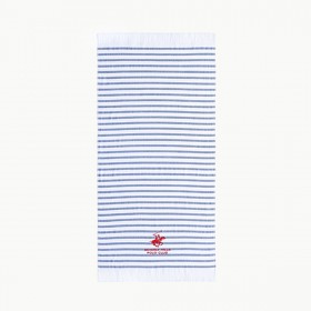 Telo da bagno Beverly Hills Polo Club Azzurro Bianco 100 % cotone 80 x 165 cm