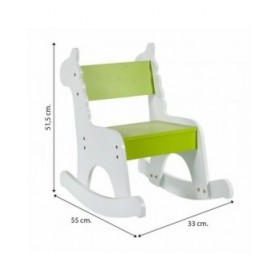 Sedia a dondolo Alexandra House Living Bianco Verde Legno MDF 33 x 55 x 51,5 cm Per bambini Giraffa