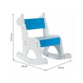 Sedia a dondolo Alexandra House Living Azzurro Bianco Legno MDF 33 x 55 x 51,5 cm Per bambini Giraffa