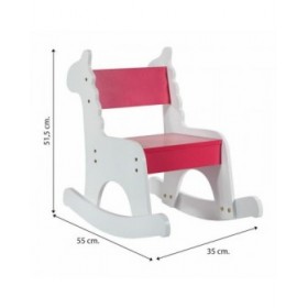 Sedia a dondolo Alexandra House Living Bianco Rosso Legno MDF 33 x 55 x 51,5 cm Per bambini Giraffa