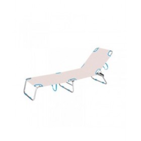 Marbueno Lettino Pieghevole in Alluminio Beige/Azzurro Assortito Spiaggia e Piscina 187X58X24 cm 10363
