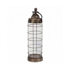 Lanterna Alexandra House Living Ottone Metallo Vetro 17 x 56 x 17 cm