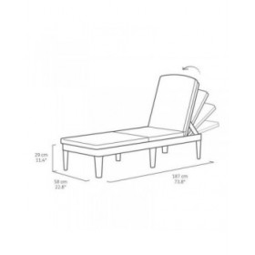 Lettino Allibert Jaipur Grigio scuro 187 x 58 x 29 cm