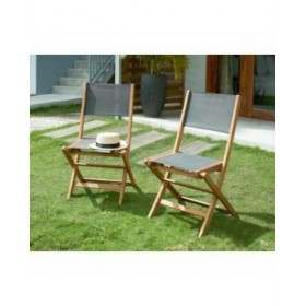 Sedia da giardino Acacia Grigio 50 x 57 x 90 cm (4 Pezzi)