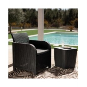 Poltrona da giardino Allibert by KETER San Remo rattan sintetico Grigio scuro PP (65 x 63 x 74 cm)