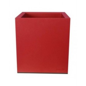 Vaso Riviera Rosso Plastica Quadrato 40 x 40 cm