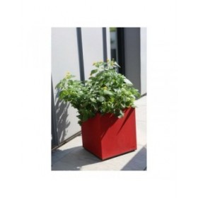 Vaso Riviera Rosso Plastica Quadrato 40 x 40 cm
