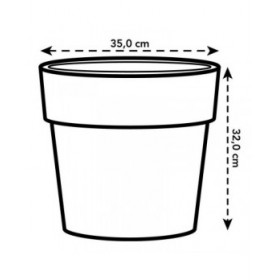 Vaso Elho Bianco Plastica Rotondo Ø 35 cm Ø 35 x 32 cm