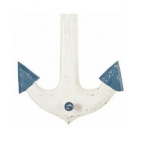 Statua Decorativa Alexandra House Living Bianco Legno Ancora 6 x 40 x 30 cm