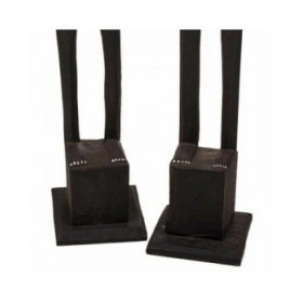 Set di Cifre Alexandra House Living Marrone Legno Etnico 11 x 100 x 11 cm 2 Pezzi