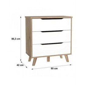 Cassettiera Vankka Legno Rovere (80 x 42 x 86,3 cm)