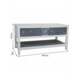 Tavolino da Caffè Alexandra House Living Bianco Grigio 51 x 53 x 104 cm