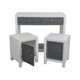 Ingresso Alexandra House Living Bianco Grigio 40 x 76 x 90 cm 3 Pezzi
