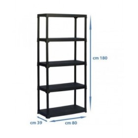 Scaffale TOOD Resina 5 Mensole 30 Kg 39 x 80 x 180 cm