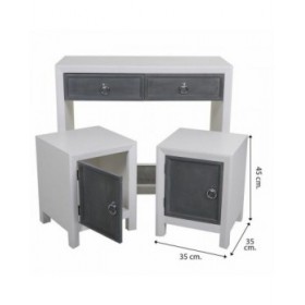 Ingresso Alexandra House Living Bianco Grigio 40 x 76 x 90 cm 3 Pezzi