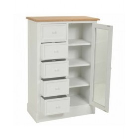 Cassettiera Alexandra House Living Bianco Naturale Legno di paulownia Legno MDF 35 x 110 x 72 cm