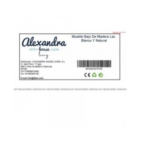 Cassettiera multiuso Alexandra House Living Bianco Naturale Legno di paulownia Legno MDF 45 x 50 x 150 cm