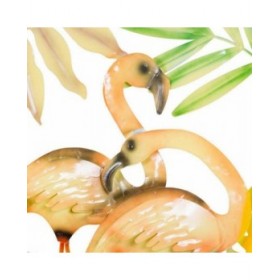 Decorazione da Parete Alexandra House Living Multicolore Metallo Fenicottero rosa 4 x 87 x 87 cm
