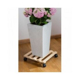 Supporto con Ruote per Vasi Nature Naturale Legno di abete (35 x 35 x 7,4 cm)