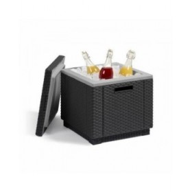 Tavolo aggiuntivo Allibert by KETER Ice Cube graphite 42 x 42 x 41 cm Grigio