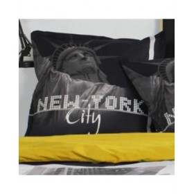 Set di Lenzuola TODAY Nero Giallo Letto matrimoniale 220 x 240 cm