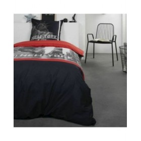 Set di Lenzuola TODAY Nero Rosso 140 x 200 cm