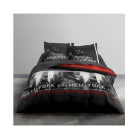 Set di copripiumino TODAY Clem Nero Rosso Letto matrimoniale 220 x 240 cm