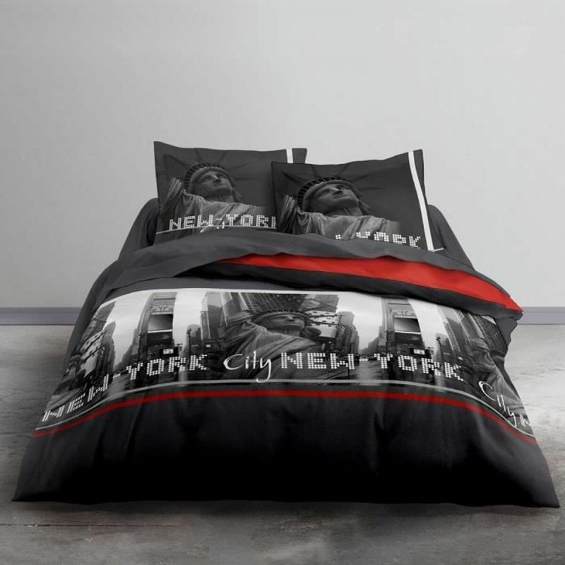 Set di copripiumino TODAY Clem Nero Rosso Letto matrimoniale 220 x 240 cm