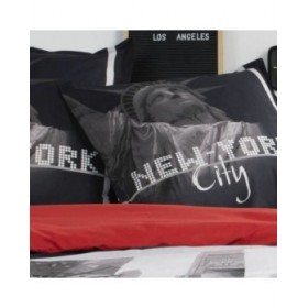 Set di copripiumino TODAY Clem Nero Rosso Letto matrimoniale 220 x 240 cm