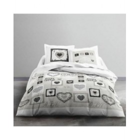 Set di Lenzuola TODAY Cuori Bianco Letto matrimoniale 240 x 260 cm