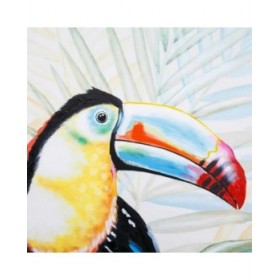 Quadro Alexandra House Living Toucan Tela Legno di abete 120 x 3 x 90 cm
