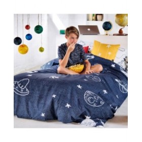 Set di copripiumino HappyFriday Mr Fox Starspace  Multicolore Singolo 2 Pezzi